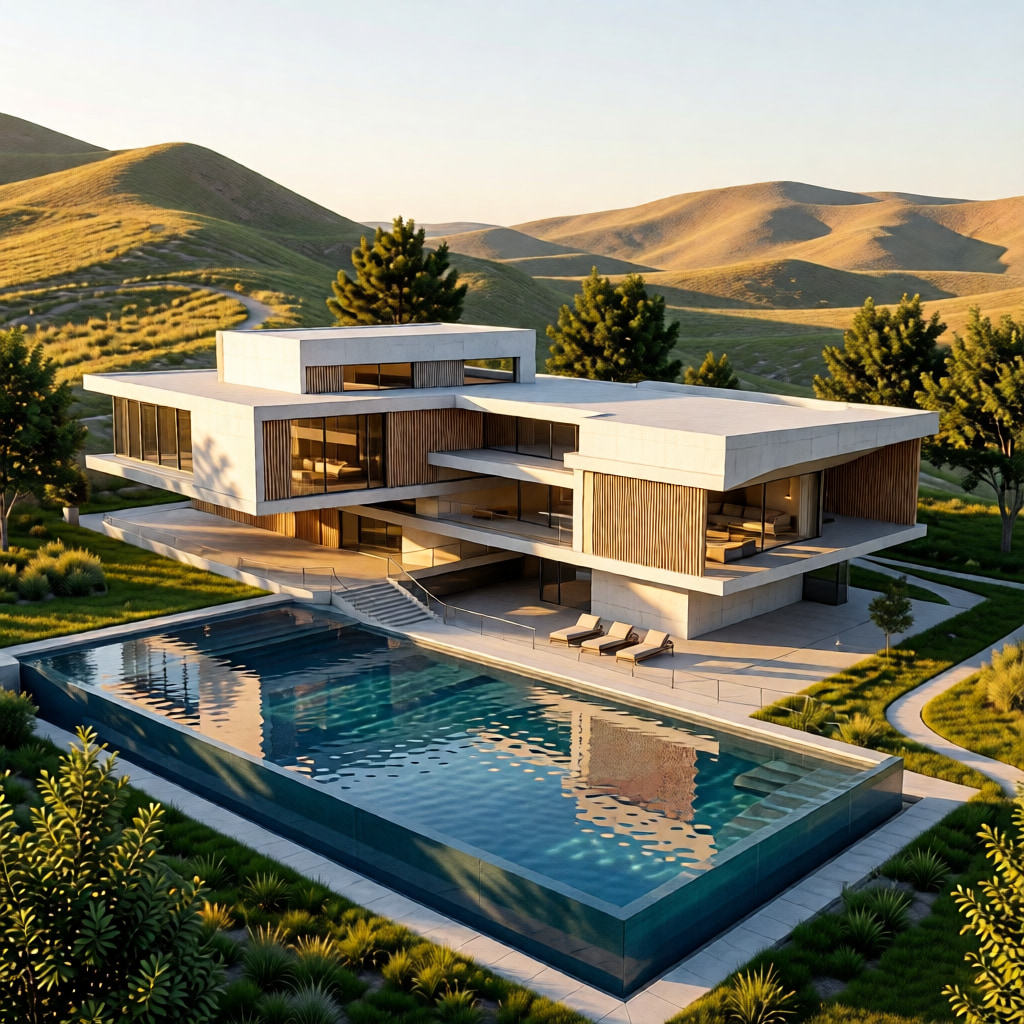 Before enhancement image of the luxury house.