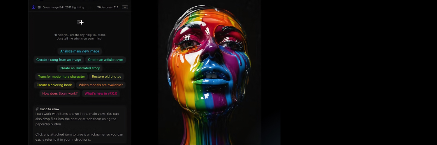 Creative Assistant interface shown as a full hero panel in Sogni Studio.