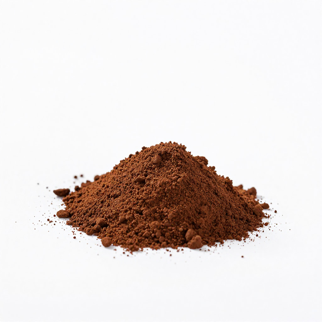 Ground coffee powder on a clean white background.